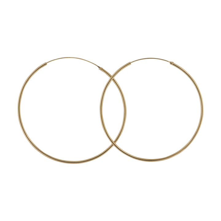 Øreringe, hoops, 70 mm, sterlingsølv og forgyldt sterlingsølv BLT