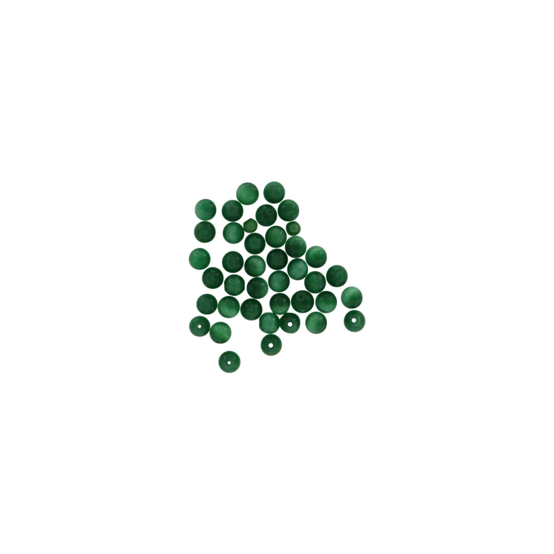 Glasfiberperler, runde, mørkegrøn, 6 mm, 10 stk