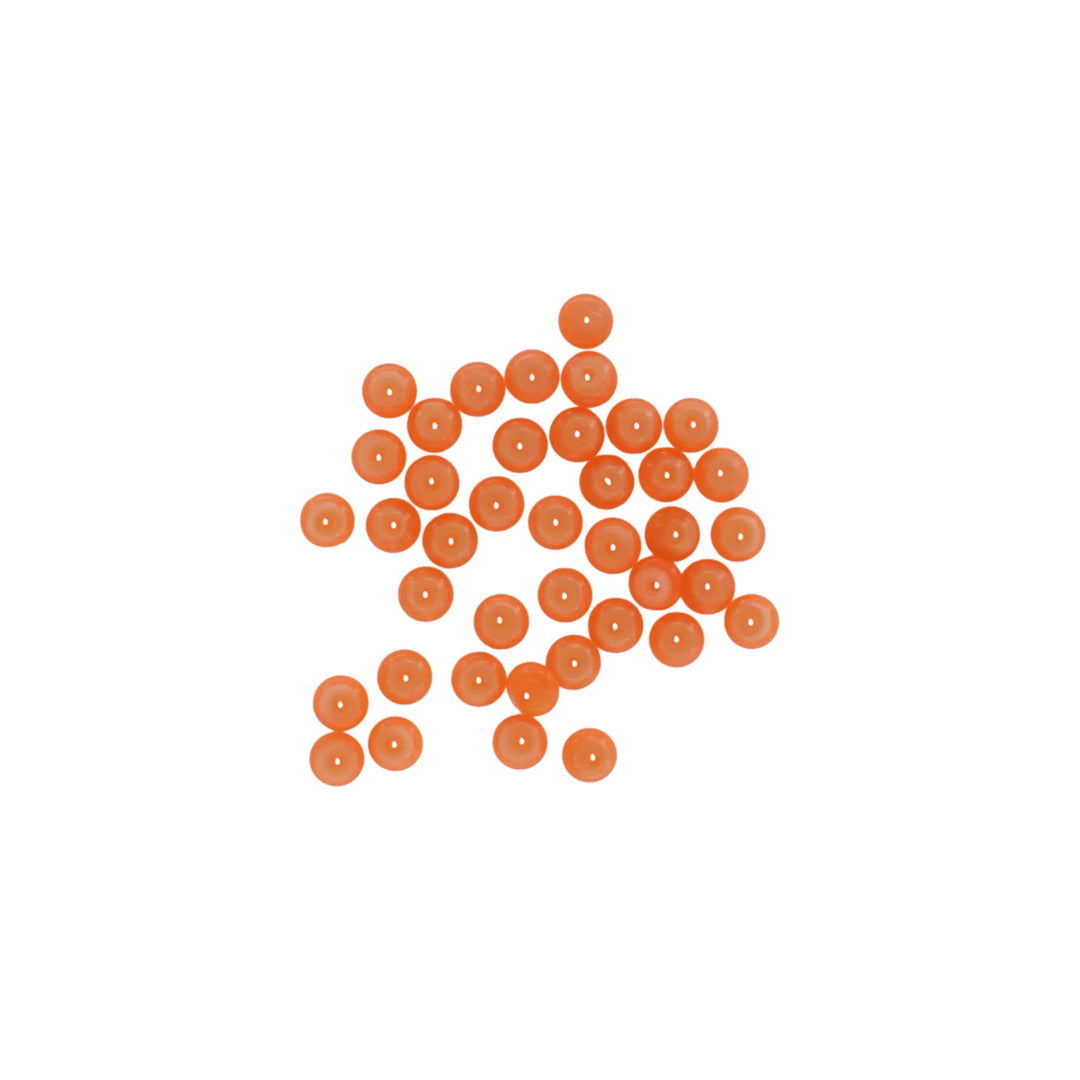 Glasfiberperler, runde, flade, orange, 6x3 mm, 10 stk