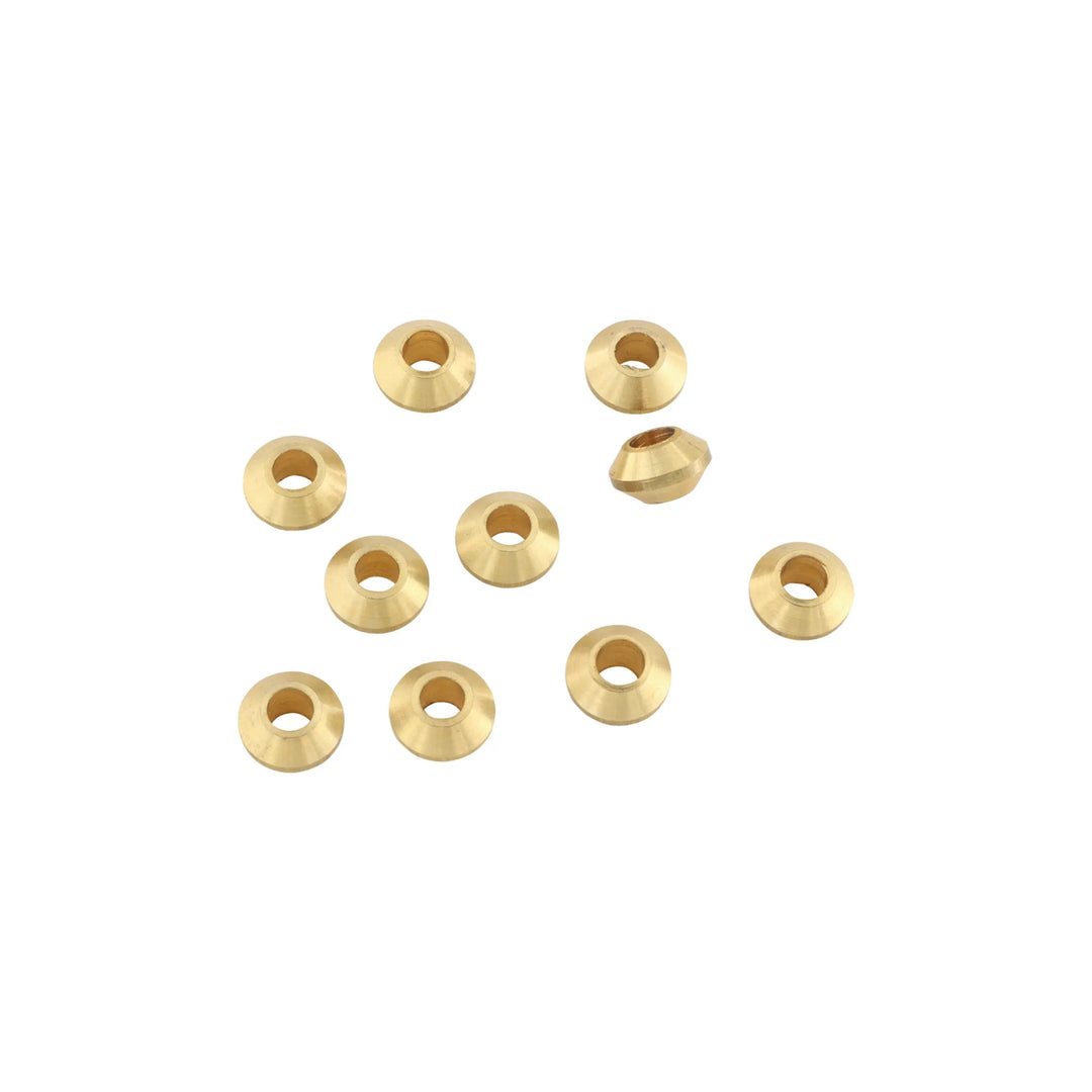 Metalperler, rund kantet, forgyldt messing, 7x4 mm. BOC