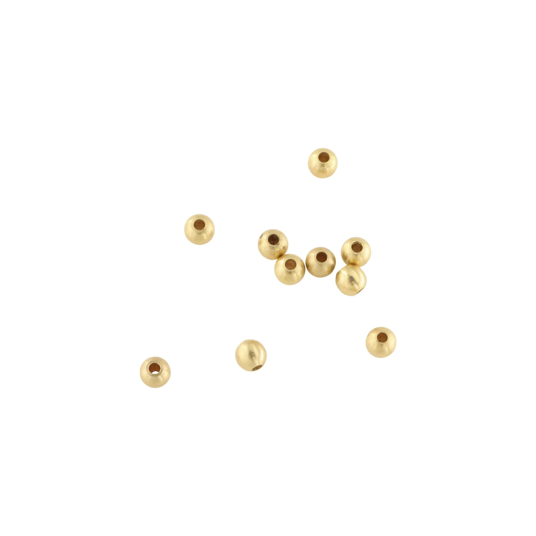 Metalperler, rund, forgyldt messing, 4x5 mm. storkøb BOC