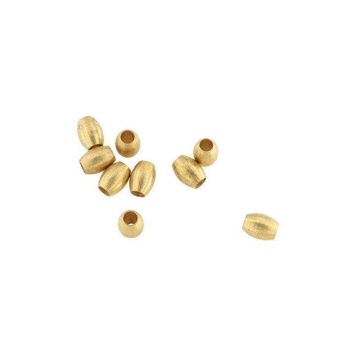 Metalperler, oval, forgyldt messing, flere varianter, 10-100 stk BOC