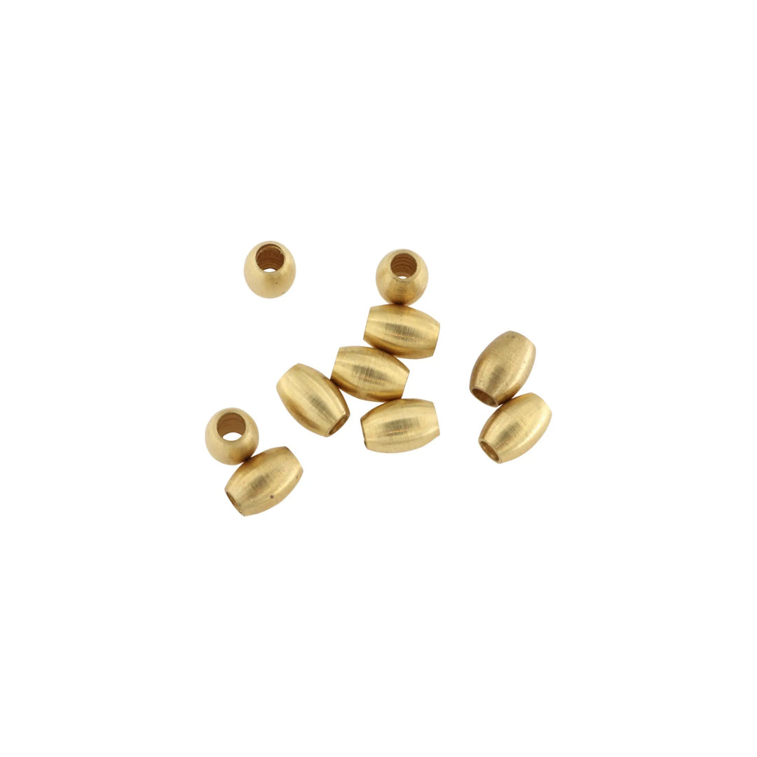 Metalperler, oval, forgyldt messing, flere varianter, 10-100 stk BOC