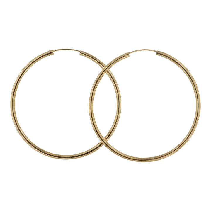 Øreringe, hoops, 70 mm, sterlingsølv og forgyldt sterlingsølv BLT