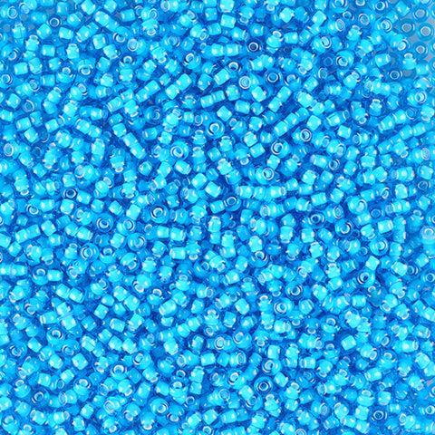 Blå glasperler, preciosa, white colourlined aquamarine, storkøb Preciosa