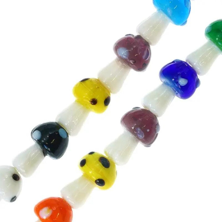 Perler, svamp, mushroom, glas, 12 mm 10 stk. Tax