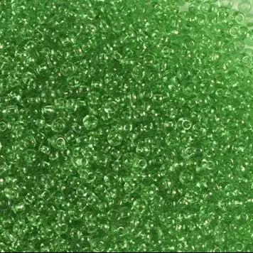 Green glass beads, preciosa, natural transparent light green, bulk purchase 