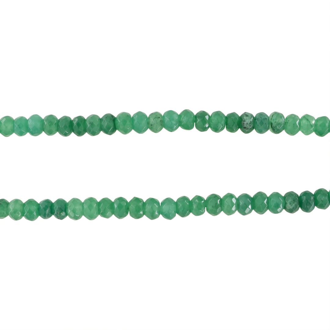 Smykkestensperler, string, jade, rondel facet - 37 cm, ca 74 stk JCentre