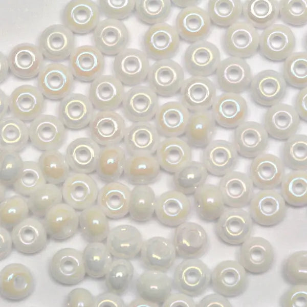 White glass beads, preciosa, white rainbow, bulk purchase 