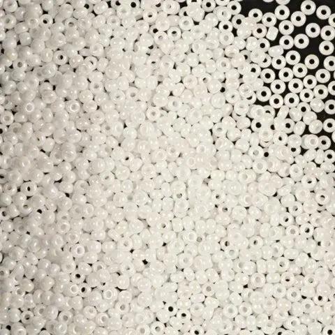 Hvide glasperler, preciosa, white rainbow, storkøb Preciosa
