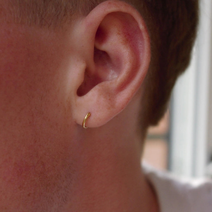 Øreringe, hoops, 10 mm, sterlingsølv og forgyldt sterlingsølv BLT