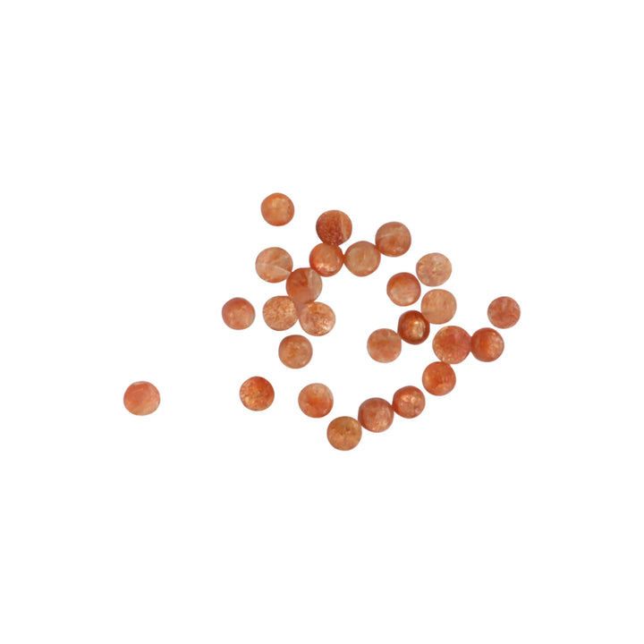 Cabochon, sunstone, round, 1-10 pcs, several variants 