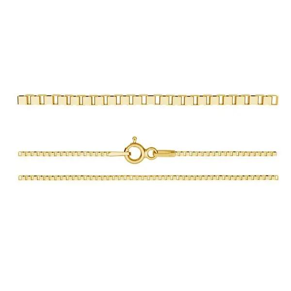 Halskæde, venezia kæde, sterlingsølv og forgyldt, 40-80cm/0,8 mm Silveks