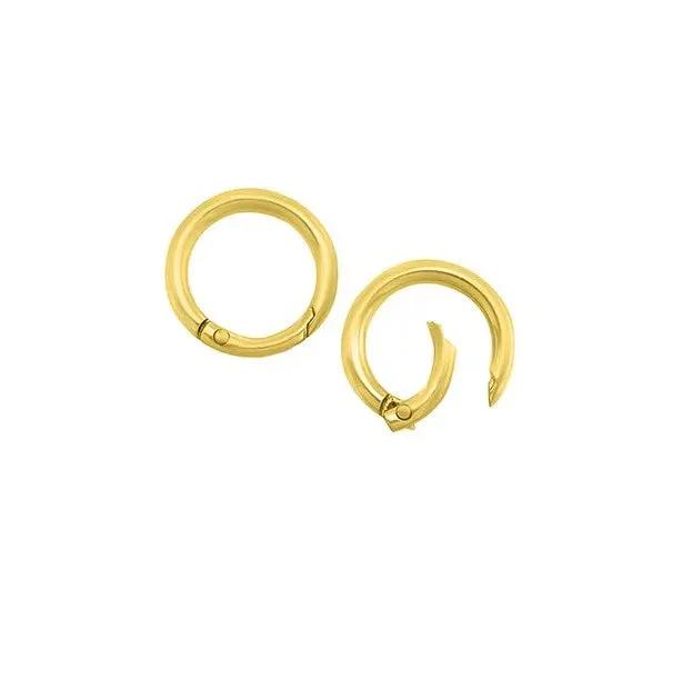 Carabiner clasp, round in gold-plated zamak, waterproof 20x3.8 mm Greece