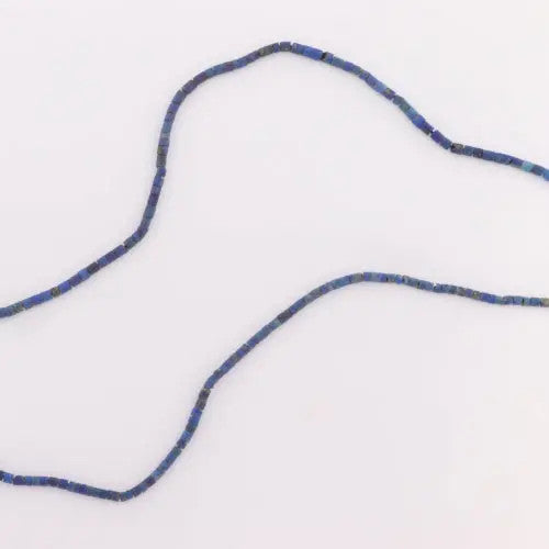 Smykkestensperler, string, lapis lazuli rørperler mat, 46 cm/1,5 x 2 mm BOC