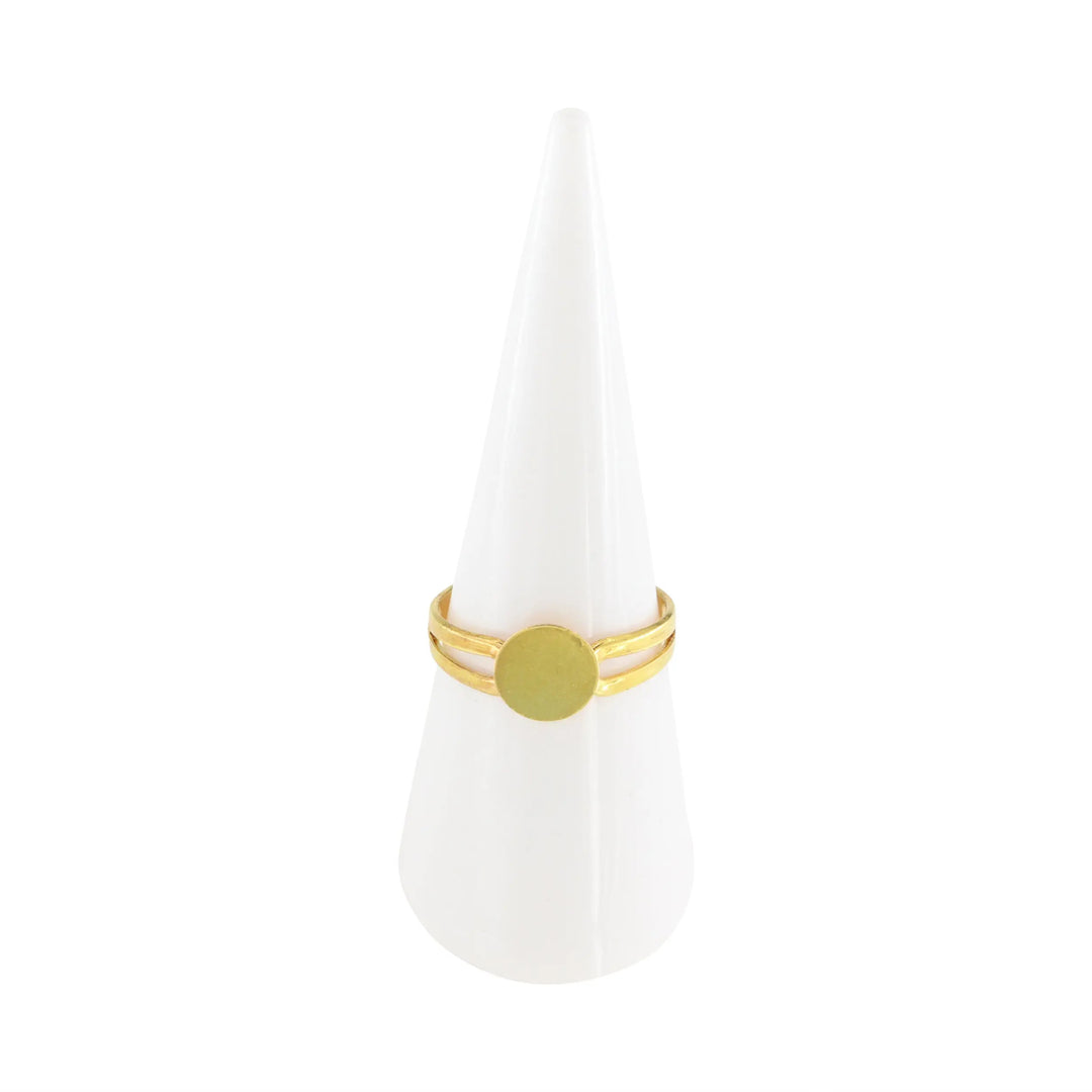 Fingerring til montering, forgyldt messing, justerbar, 8mm plade BOC