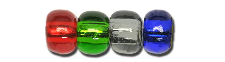 Mixed store glasperler, preciosa, transparente silver lined 