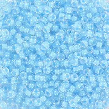 Blå glasperler, miyuki rocailles seed beads, luminous turquoise Krea