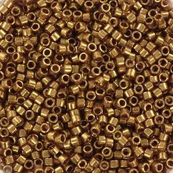 Guld glasperler, miyuki delica beads, gold luster dark topaz Krea