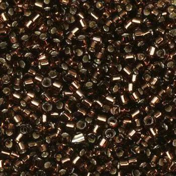 Brune glasperler, miyuki delica beads, silverlined root beer Krea