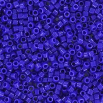 Blå glasperler, miyuki delica beads, opaque cobalt Krea