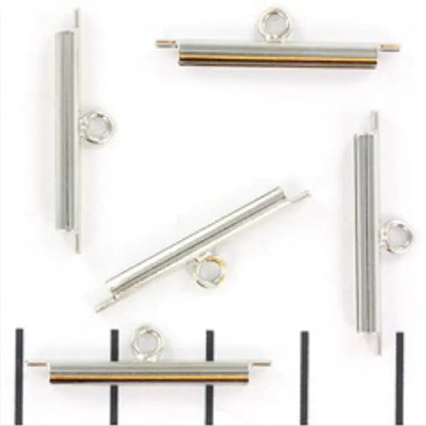 Miyuki slide end tubes for delica's - forsølvet 20 mm Krea