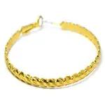 Øreringe, hoops med takket kant, forgyldt og forsølvet messing Greece