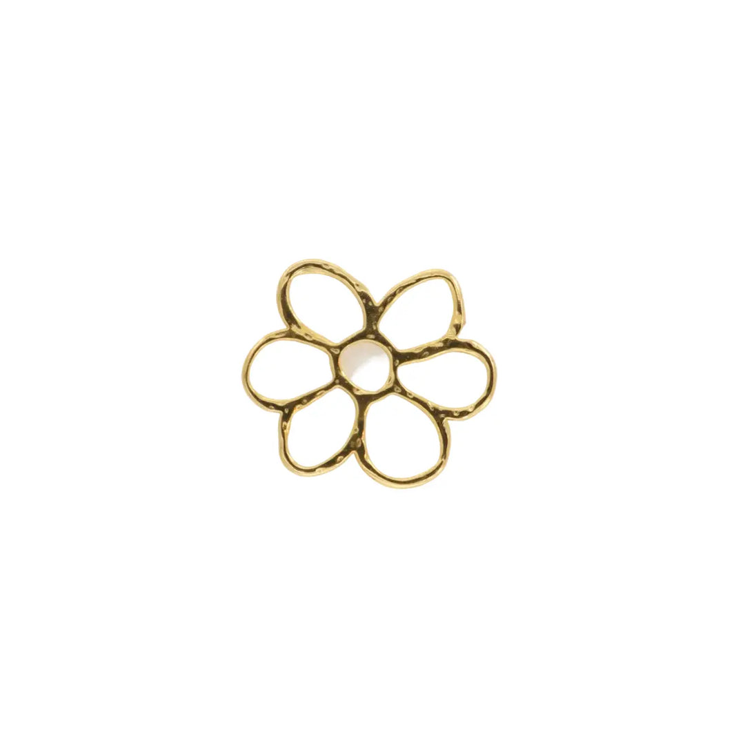 Pendant, flower, gilded zamak, 35x35mm 