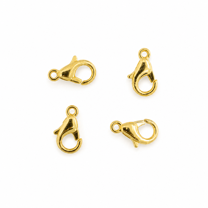 Find Carabiner clasp in gold-plated zamak - 5x10 mm "waterproof" among our large selection of Jewelery parts at Beadhouse of Copenhagen today. Remember free shipping over DKK 400