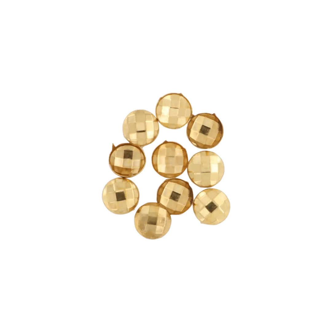 Rivets, disco ball, gold-plated brass, 10-100 pcs 