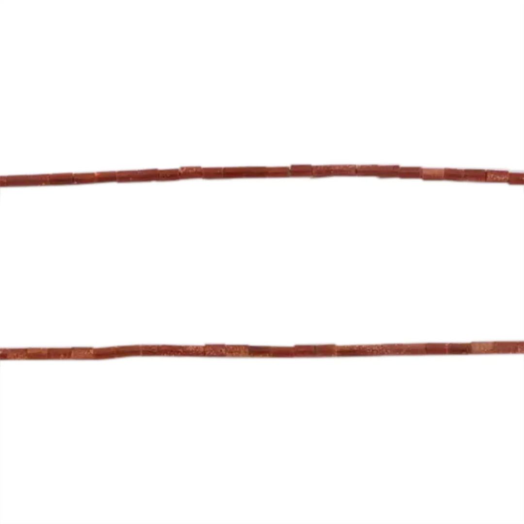 Gemstone pearls, string, sunstone synthetic. tube beads, 41 cm/2.5 x 4 mm 