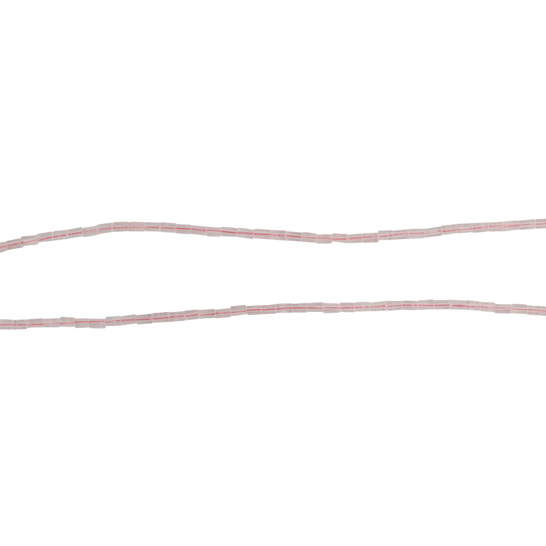 Smykkestensperler, string, rosakvarts rørperler, 45 cm/2,5x4 mm, storkøb BOC