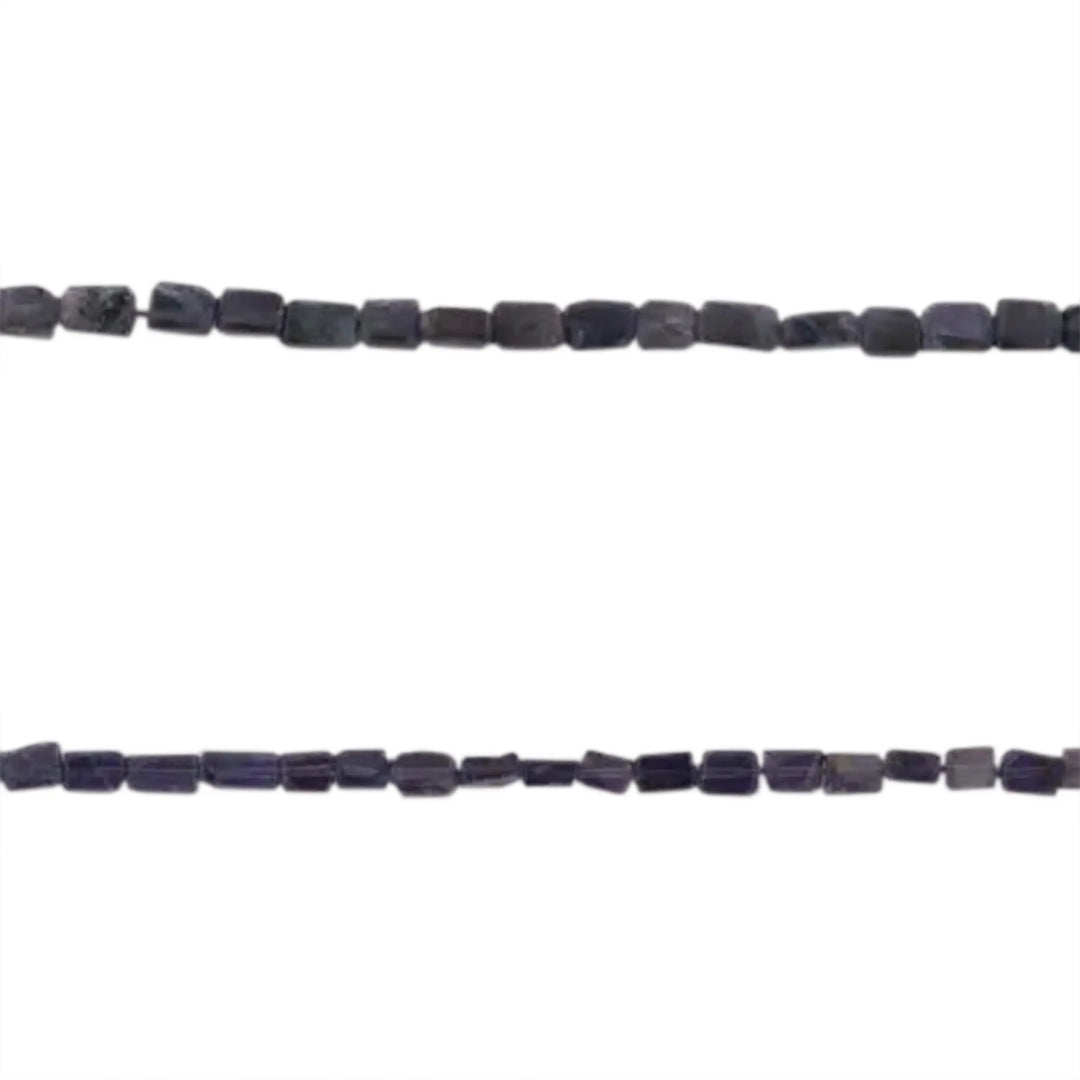 Gemstone beads, string, iolite rectangular, 37 cm/4 mm, bulk purchase 
