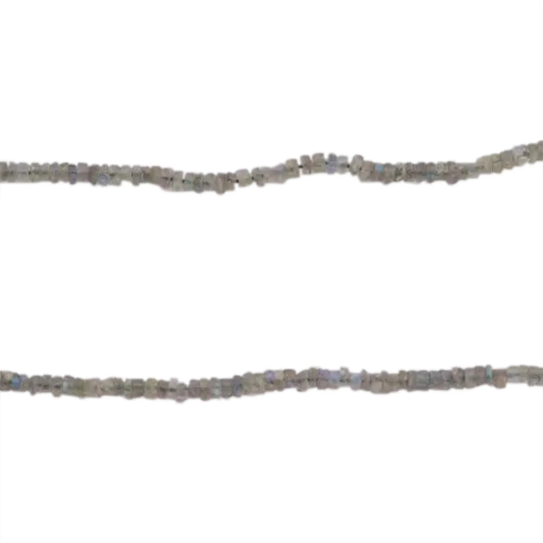Gemstone beads, string, labradorite roundel faceted, 37.5 cm/4x2mm 