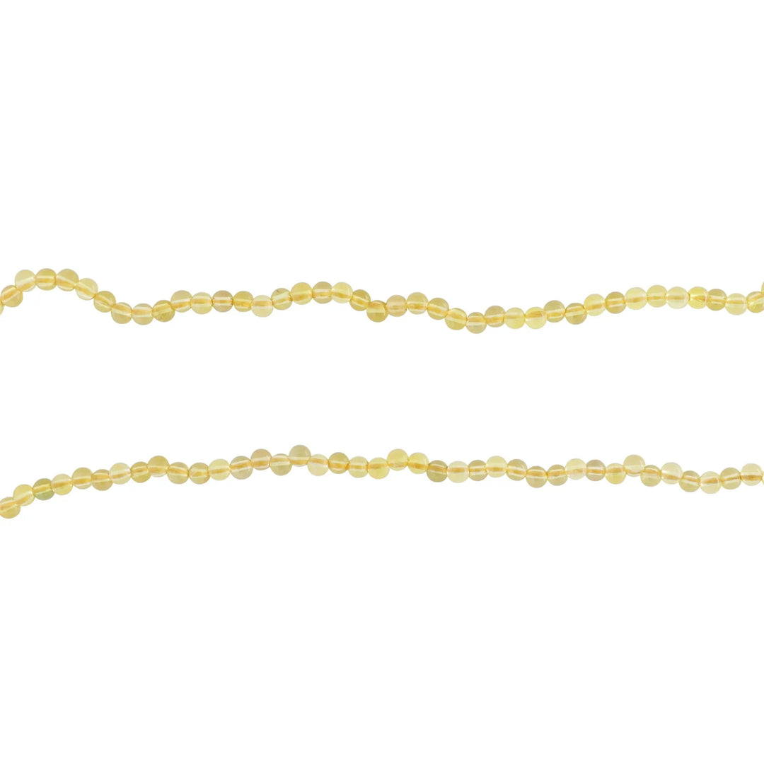 Smykkestensperler, string, citrin rund, 39 cm/4 mm, storkøb BOC