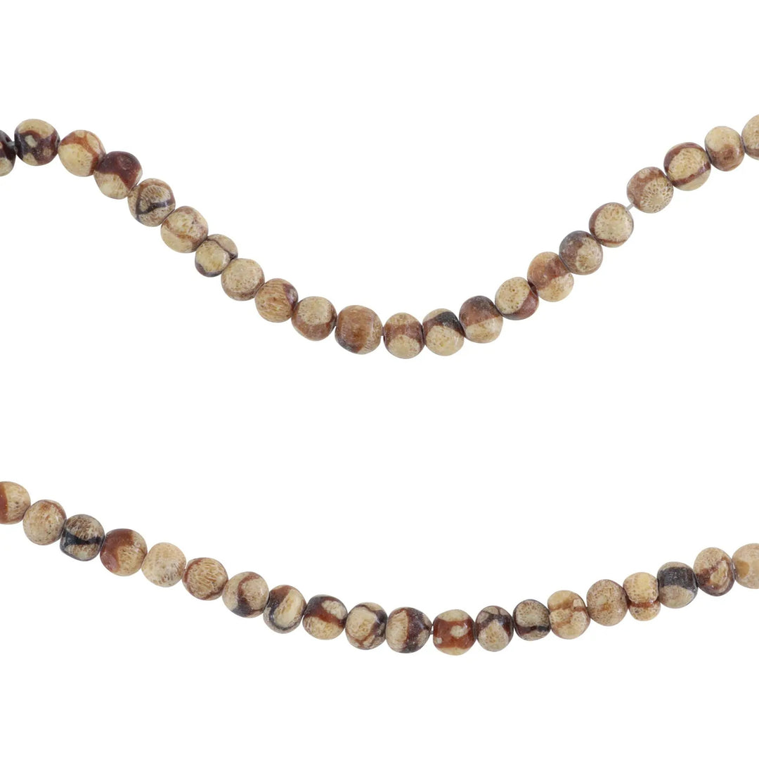 Smykkestensperler, string, tiger koral rund, 41 cm/6 mm, storkøb BOC