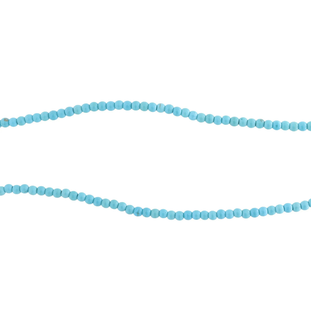 Smykkestensperler, string, howlit indfarvet, rund, 39 cm/4 mm, storkøb BOC