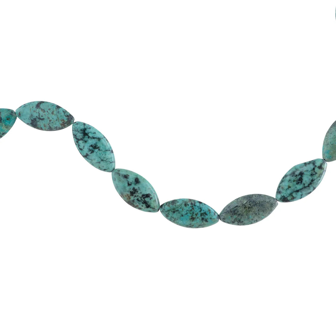 Smykkestensperler, string, afrikansk turkis, almond, /15x28 mm, BOC