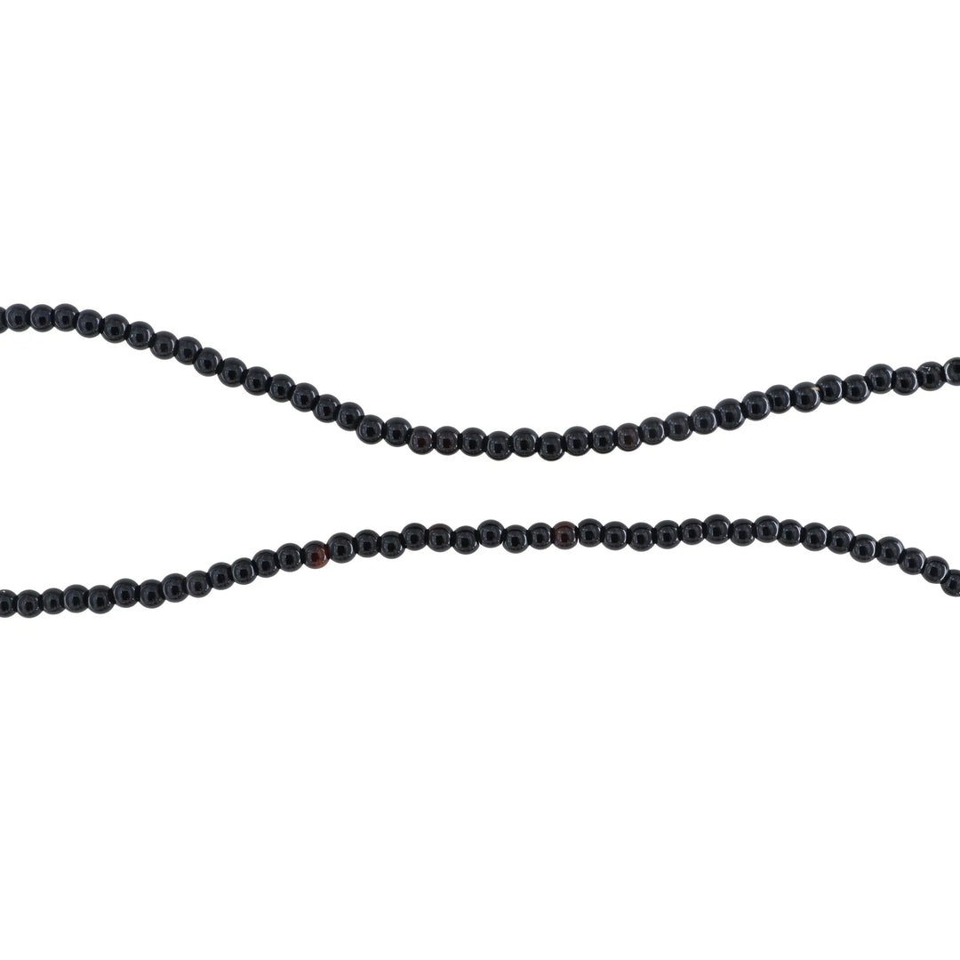 Smykkestensperler, string, onyx rund, 39 cm/4 mm, storkøb BOC