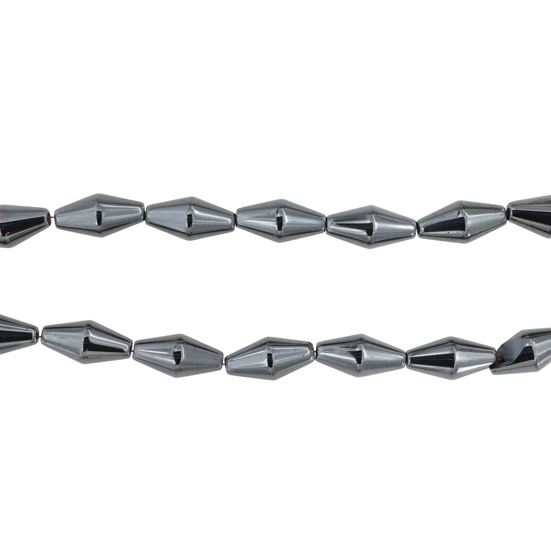 Smykkestensperler, string, hæmatit trapez, 40 cm/10 x 20 mm, storkøb BOC