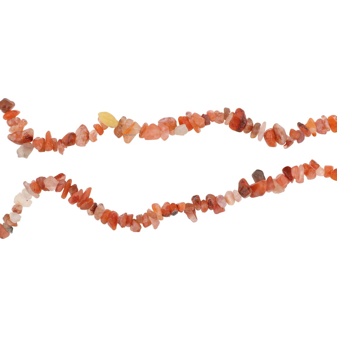 Smykkestensperler, string, karneol smykkestens chips, 80 cm, storkøb BOC