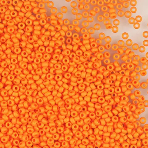 Orange glass beads, preciosa, natural opaque dark orange, bulk purchase 