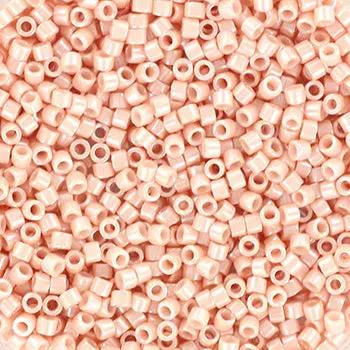 Pink glasperler, miyuki delica beads, opaque ceylon light salmon Krea