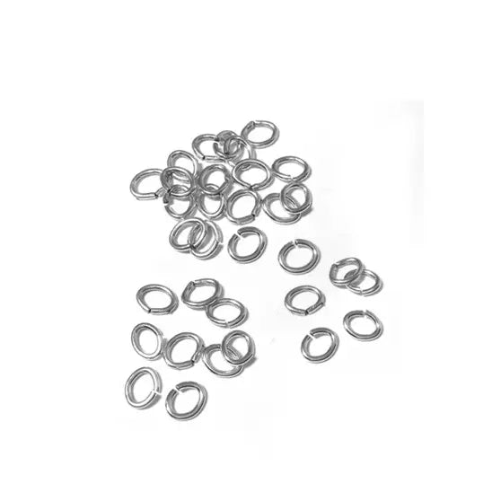 Øsken, ovalt åbent øsken, messing førsølvet, 3,5 x 4,5 mm, 10 stk. 