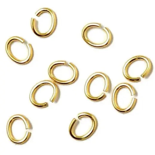 Øskner, åbne ovale, forgyldt messing, 7,0 x 5,0 x 1,2 mm. 10 stk. Fritz