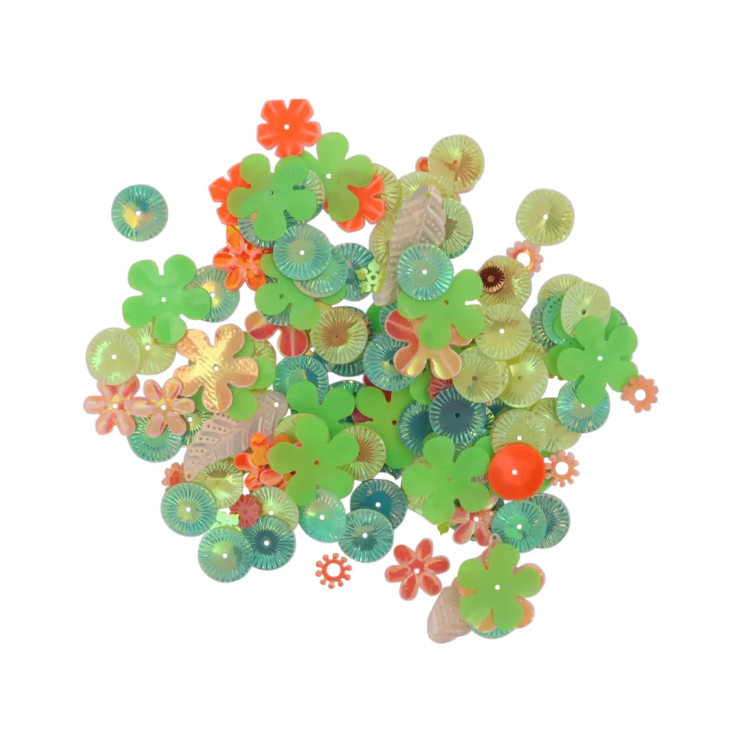 Sequins, mixed sequins, 10-40g, several varieties 