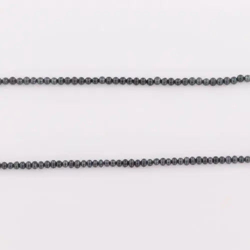 Ferskvandsperler, string, sort potato indfarvet, 40 cm/3 x 4 mm, storkøb BOC