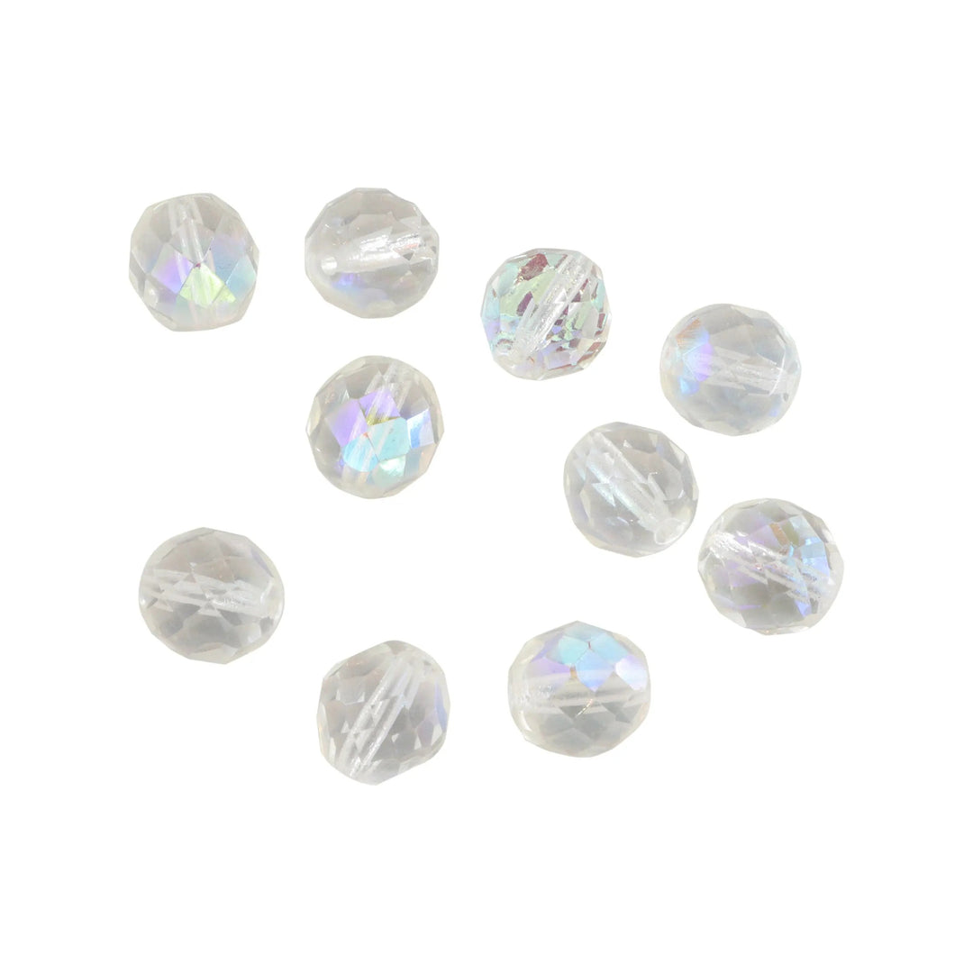 Krystalperler, preciosa beads, rund facetteret, glas, 12 mm - flere farver Preciosa