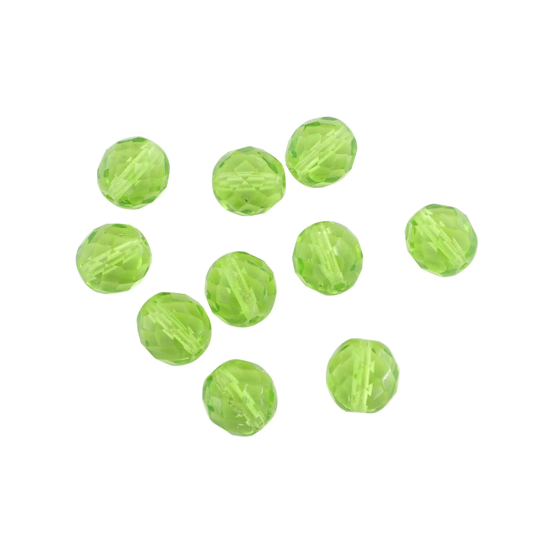 Krystalperler, preciosa beads, rund facetteret, glas, 12 mm - flere farver Preciosa