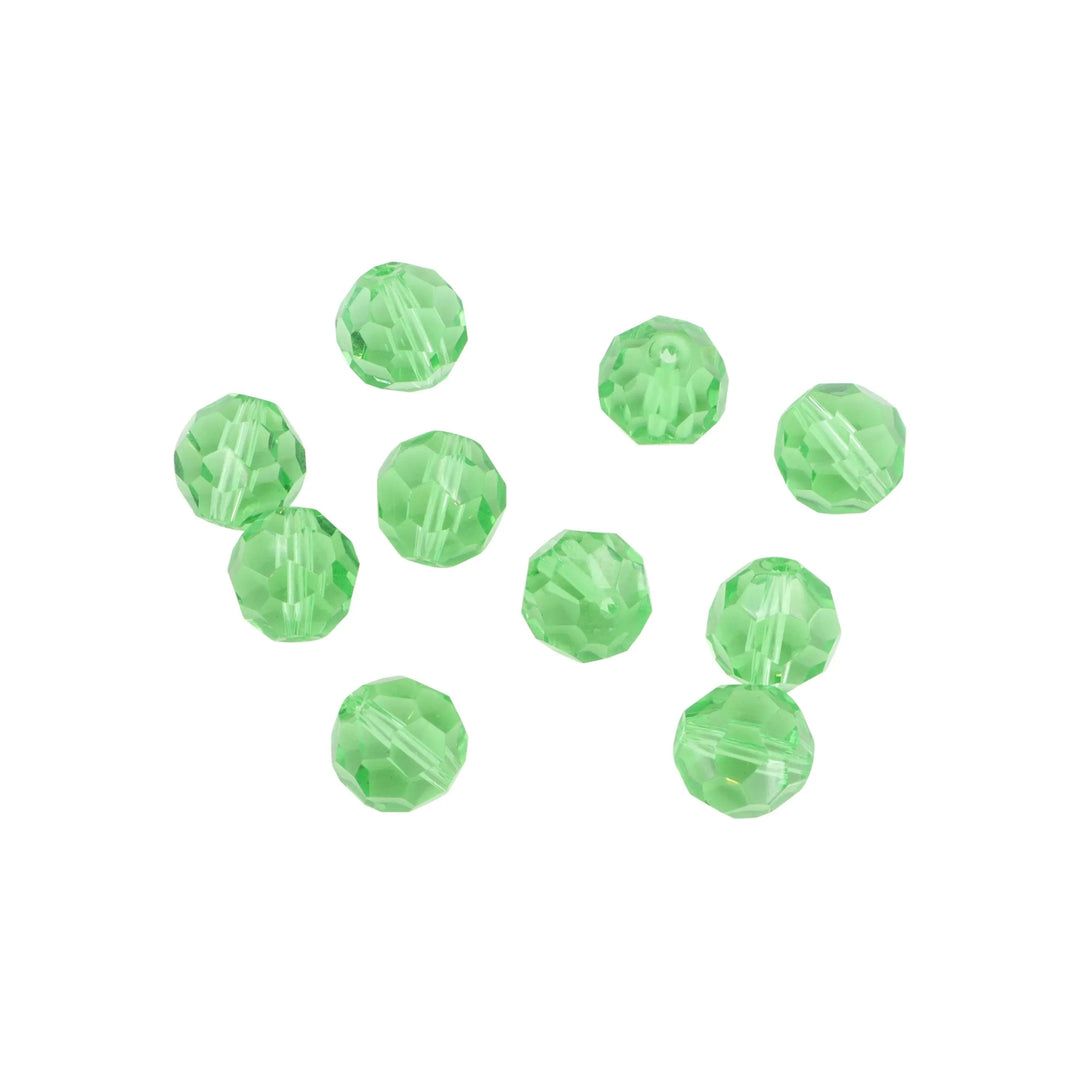 Krystalperler, preciosa beads, rund facetteret, glas, 12 mm - flere farver Preciosa